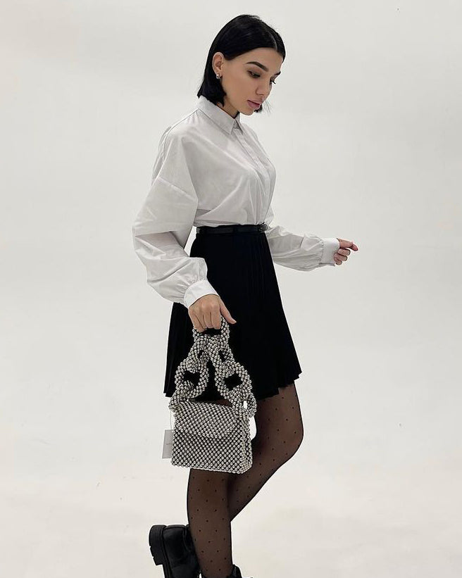 Grey Signature Crystal Bag