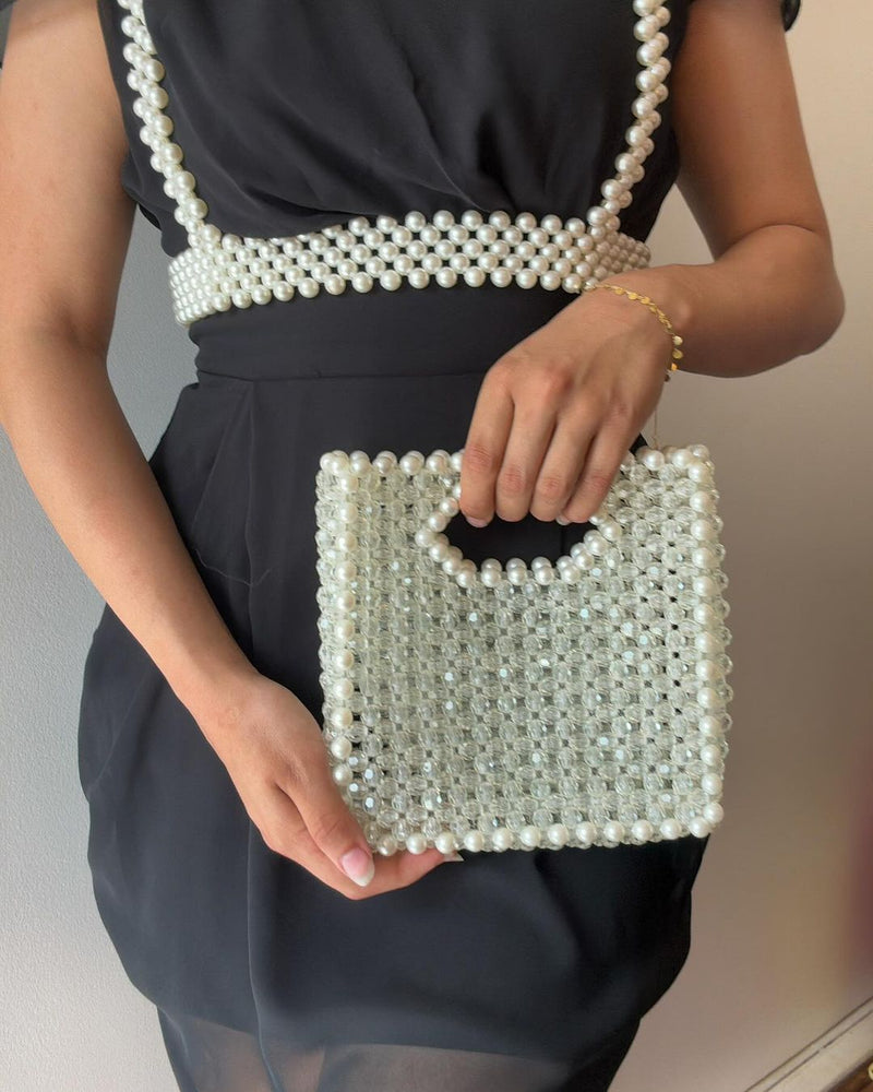 Pearl Luminous Crystal Bag by Jewellionair